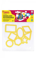 Jovi Bolsa Colgable con 8 Moldes de Corte Figuras Geometricas - Moldes de Plastico para Plastilina - Facil de Usar - Duraderos - DiseÃ±o Educativo - Color Amarillo