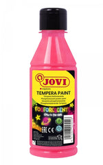 Jovi Tempera Paint Tempera Liquida Fosforescente 250ml - Brilla en la Oscuridad - Secado Rapido - Excelente Rendimiento - Facil Aplicacion - Buena Adherencia - Color Rosa
