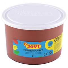 Jovi Finger Paint Bote de 500ml Pintura de Dedos - Ingredientes Naturales - Colores Mezclables - Textura Gelatinosa - Lavable - Color MarrÃ³n