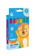 Jovi My First Felt Pen Estuche de 6 Rotuladores - Tinta Super Lavable - TamaÃ±o Ideal para Manos PequeÃ±as - Punta Antihundimiento - Trazo Constante - Color Surtido
