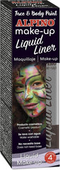 Alpino Make-up Liquid Liner Pack con 4 Botes de Maquillaje Liquido con Aplicador - Se Lava con Agua - Testado Dermatologicamente - Color Plata