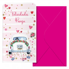 Dohe Wedding Pack de 6 Tarjetas/Billeteros de Felicitacion de Boda con Sobre - TamaÃ±o 9x16cm - Papel Offset - Impresas a todo Color