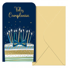 Dohe Cake Pack de 6 Tarjetas/Billeteros de Felicitacion de CumpleaÃ±os con Sobre - TamaÃ±o 9x16cm - Papel Offset - Impresas a todo Color
