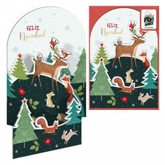 Dohe Animales en el Bosque Pack de 6 Tarjetas Desplegables de Felicitacion NavideÃ±a con Sobre - Impresas a todo Color