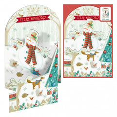 Dohe MuÃ±eco de Nieve Pack de 6 Tarjetas Desplegables de Felicitacion NavideÃ±a con Sobre - Impresas a todo Color