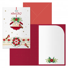 Dohe Bird House Pack de 6 Tarjetas de Felicitacion NavideÃ±a con Sobre - TamaÃ±o Cerrada 11.5x17cm, Abierta 23x17cm - Papel Offset - Impresas a todo Color