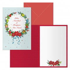 Dohe Holly Pack de 6 Tarjetas de Felicitacion NavideÃ±a con Sobre - TamaÃ±o Cerrada 11.5x17cm, Abierta 23x17cm - Papel Offset - Impresas a todo Color