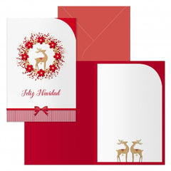 Dohe Saami Pack de 6 Tarjetas de Felicitacion NavideÃ±a con Sobre - TamaÃ±o Cerrada 11.5x17cm, Abierta 23x17cm - Papel Offset - Impresas a todo Color