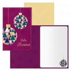 Dohe Esferas Pack de 6 Tarjetas de Felicitacion NavideÃ±a con Sobre - TamaÃ±o Cerrada 11.5x17cm, Abierta 23x17cm - Papel Offset - Impresas a todo Color