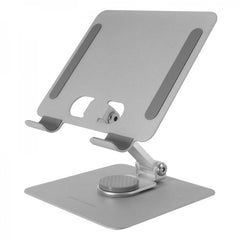 Mars Gaming MA-RST Soporte Tablet Convertible - Acero Resistente - Rotacion 360Âº - Ajuste Altura 180Âº - Ultrafino y Plegable - Base Antideslizante - Color Plata