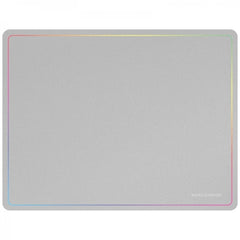 Mars Gaming Alfombrilla Gaming Nanotextil - Deslizamiento Suave - Efecto Rainbow - Base Antideslizante - Alta Durabilidad - Color Blanco