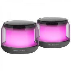 Mars Gaming MS-AURA Altavoces Bluetooth RGB - Sonido Envolvente 15W - DSP Personalizado - Iluminacion RGB 360Âº - Bluetooth 5.3 - Conexion Jack - Control Intuitivo - Color Negro