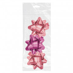 Dohe Chic Pack de 3 Lazos para Regalo - Forma de Estrella - TamaÃ±o 8cm - Color Rosa