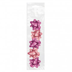 Dohe Chic Pack de 5 Lazos para Regalo - Forma de Estrella - TamaÃ±o 5.6cm - Color Rosa