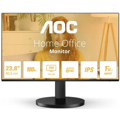 AOC Monitor 23.8" LED IPS FullHD 1080p 100Hz - Respuesta 1ms - Angulo de Vision 178Â° - Altavoces Incorporados - HDMI, VGA, Audio - VESA 100x100mm