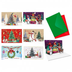 Bismark Pack de 24 Tarjetas de Felicitacion NavideÃ±a Pop-Up - TamaÃ±o Tarjeta 11.5x17cm - DiseÃ±os Variados - Incluye Sobres de Colores
