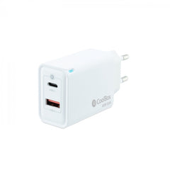 Coolbox Cargador de Pared 45W QC3.0 + PD - USB-A + USB-C - Carga Rapida - TecnologÃ­a GaN - Color Blanco