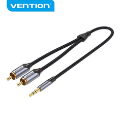 Vention Cable de Audio RCA - Sonido Hi-Fi - Cancelacion de Ruido - Conductor de Cobre 29AWG - Interfaz BaÃ±ada en Oro - Color Gris