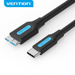 Vention Cable USB 3.0 C-Micro-B - Transmision 5Gbps - Conductor Cobre EstaÃ±o - Carcasa PVC - Color Negro
