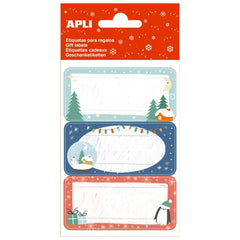 Apli Pack de 27 Etiquetas Adhesivas NavideÃ±as para Regalos - DiseÃ±os Surtidos - Espacio para Escribir