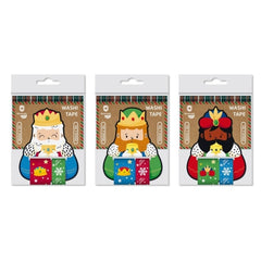 Bismark Pack de 2 Rollos de Cinta Washi-Tape NavideÃ±a para Regalos - Tematica Reyes Magos - Medidas 20mmx3m y 30mmx3m - 3 DiseÃ±os Aleatorios