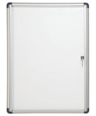 Bi-Office Vitrina para Anuncios o Carteles - Puerta Abatible con Cerradura - TamaÃ±o 35.7 x 49cm - Superficie de Acero Lacado Magnetico - Color Aluminio