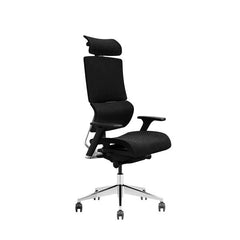 Cromad Senior SE1500 Silla de Oficina - Altura Ajustable con Elevador de Gas de Grado 4 - Reposacabezas y Respaldo Regulables - Soporte Lumbar - Ruedas de Nailon 360Âº - Color Negro