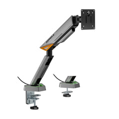 Aisens Soporte de Mesa RGB Gaming Contrapeso Giratorio e Inclinable Para Monitor-TV 16kg -3 Pivotes - 1 Brazo - 17"-49" - Color Negro