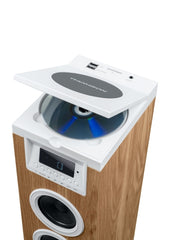 Thomson DS121CD Torre de Sonido Bluetooth 30W, Radio FM, USB, Reloj Digital, DiseÃ±o Madera/Blanco