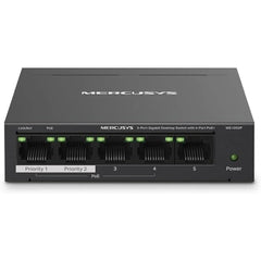 Mercusys Switch 5 Puertos Gigabit RJ45 10/100/1000Mbps - 4 Puertos PoE - DiseÃ±o Compacto - Plug & Play - Carcasa de Metal