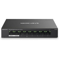 Mercusys Switch 8 Puertos Gigabit RJ45 10/100/1000Mbps - 7 Puertos PoE - DiseÃ±o Compacto - Plug & Play - Carcasa de Metal