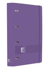 Oxford Europeanbinder Live & Go A4+ Carpeta TamaÃ±o A4+ con Recambio de 100 Hojas Cuadricula 5x5mm - Tapa de Plastico Polyfoam - Cierre con Goma - Color Lila