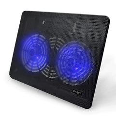 Ewent EW1256 Base de Refrigeracion para Portatil hasta 17" - 2 Ventilador - Altura Ajustable - Color Negro