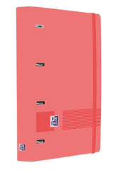 Oxford Europeanbinder Live & Go A4+ Carpeta TamaÃ±o A4+ con Recambio de 100 Hojas Cuadricula 5x5mm - Tapa de Plastico Polyfoam - Cierre con Goma - Color Sandia