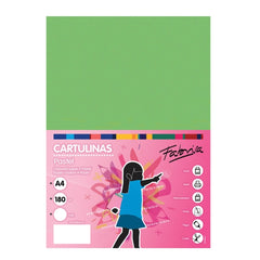 Fabrisa Pack de 50 Cartulinas 180 g/m² - Tamaño A4 - Color Verde
