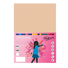 Fabrisa Pack de 25 Cartulinas 180 g/m² - Tamaño A3 - Color Vainilla