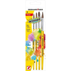 Eberhard Faber Winner Pack con 4 Pinceles de Pelo Poni TamaÃ±os 4, 6, 8, 12 - Virola de Aluminio