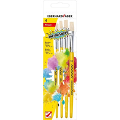 Eberhard Faber Winner Pack con 4 Pinceles de Pelo Cerda TamaÃ±os 6, 8, 10, 12 - Virola de Aluminio