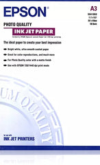 Epson Photo Quality Ink-Jet Pack de 100 Hojas de Papel Fotografico A3 Especial Ink-Jet 102g/mÂ² - Acabado Mate - Color Blanco