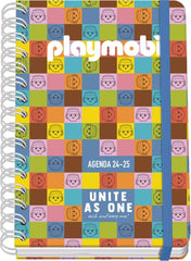 Dohe Playmobil Unite As One Agenda Escolar 25/26 Espiral Wireâ€™o A5 - Semana Vista - Papel 80g/m2 - 4 Hojas de Pegatinas - Cubierta de Carton Plastificado - Cierre con Goma Elastica