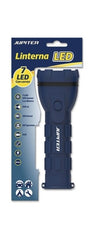 Jupiter White Light Flashlight 7 LED 100lm - Rubber Body - IP44 Resistance - Works with 2 D R20 Batteries (Not Included) - Blue Color