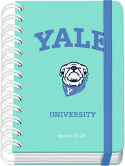 Dohe Yale Dog Agenda Escolar 25/26 Espiral Wireâ€™o A6 - Dia Pagina - Papel 80g/m2 - 4 Hojas de Pegatinas - Cubierta de Carton Plastificado - Cierre con Goma Elastica