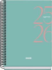 Dohe System Agenda Escolar 25/26 Espiral A5 - Dia Pagina - Papel 70g/m2 - Cubierta de Carton Plastificado - Color Verde