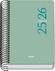 Dohe Esencial Agenda Escolar 25/26 Espiral A6 - Dia Pagina - Papel 70g/m2 - Cubierta en Polipropileno - Color Verde