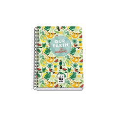 Dohe WWF Tropic Cuaderno Espiral A5 80 Hojas Cuadricula 4mm con Margen - Tapa Rigida Impresa a todo Color y Plastificada en Brillo - Guardas Impresas