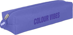 Dohe Colour Vibes Portatodo Cuadrado - Cierre con Cremallera y Tirador de Goma - Color Morado