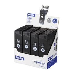 Milan Expositor con 24 Cajas de 12 Minas de Grafito 1.3mm 2B -  Alta Resistencia
