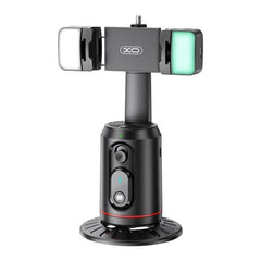 XO SS16LED Soporte Sobremesa para Smartphone - Seguimiento y Reconocimiento Facial - Motorizado 360Âº - Iluminacion LED - Control por Gestos - Bluetooth - Color Negro