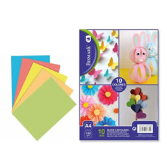 Bismark Pack de 10 Cartulinas 180 g/mÂ² - TamaÃ±o A4 - Colores Surtidos