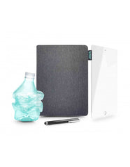 Urban Factory Greenee Pack Funda, Lapiz y Cristal Templado para Ipad - 7Âª, 8Âª y 9Âª Generacion - 10.2" - Ecologico - Color Gris